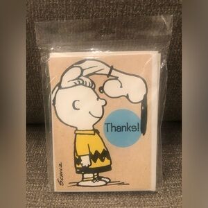 ❄️3/$20❄️ Peanuts Thank You Cards Charlie Brown Snoopy Blank Inside Notes